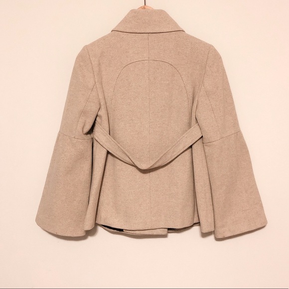 LOFT Beige Pea coat with Bell Sleeves - Picture 3 of 6